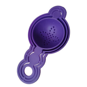 Purple sensory scoop and funnel tool for scoop and pour play